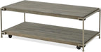 3-Piece Metal Frame Wood Coffee Table Set with Chairside Tables | Aged graphite finish with metal and wood construction