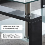 Square Glass End Table,2-Tier Tempered Glass Modern Living Room Side Table with Metal Leg,Living Room/Small Space/Apartment