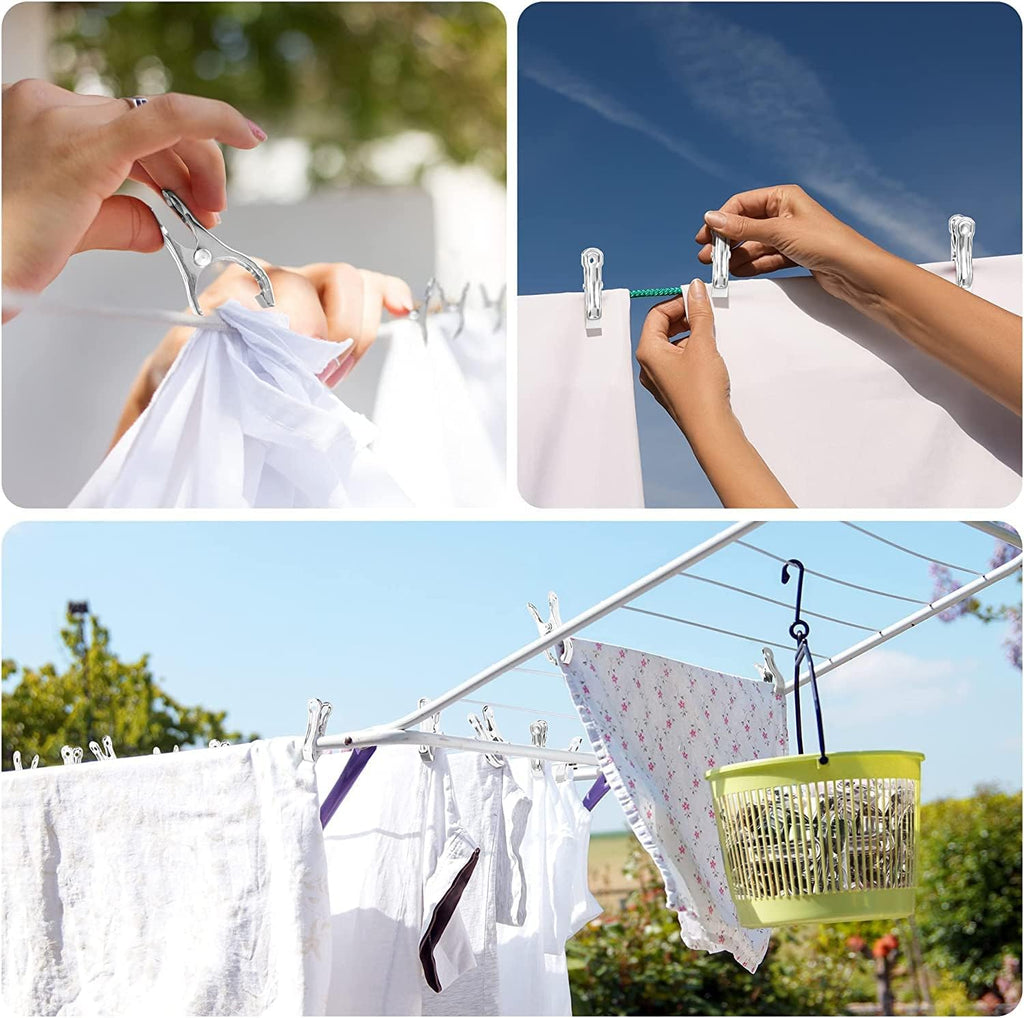 40 PCS Garden Clips, Heavy Duty Stainless Steel Greenhouse Clamps, Greenhouse Clips for Netting, Have a Strong Grip to Hold Down The Shade Cloth or Plant Cover on Garden Hoops or Greenhouse Hoops
