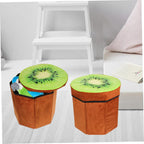 COLLBATH Fruit Stool Box Storage Folding Seat for Living Room Bedroom Boys and Girls' Room Fruit Stool