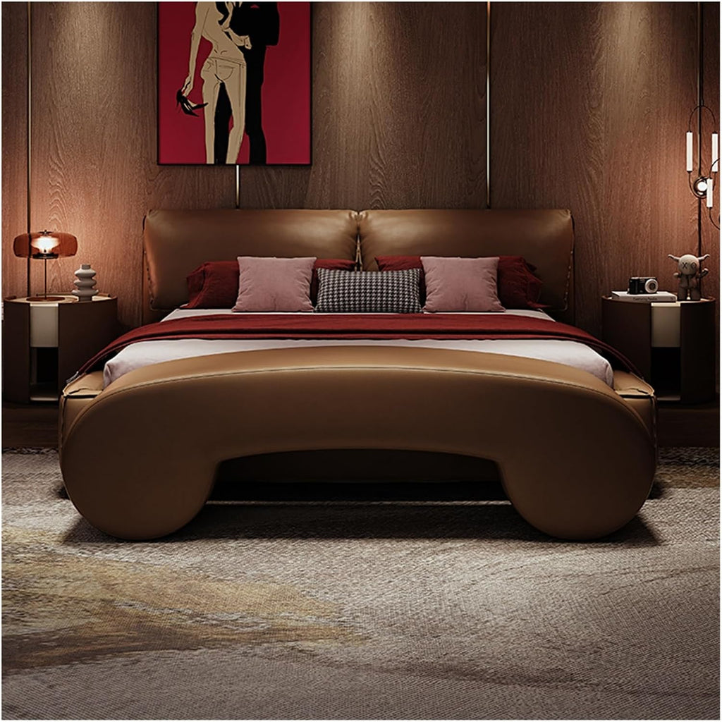 Modern Faux Leather Bench, Creativity Bedroom Benches Footrest Stool, for End of Bed, Indoor for Entryway Living Room Entryway(Brown,180 * 50 * 40cm)