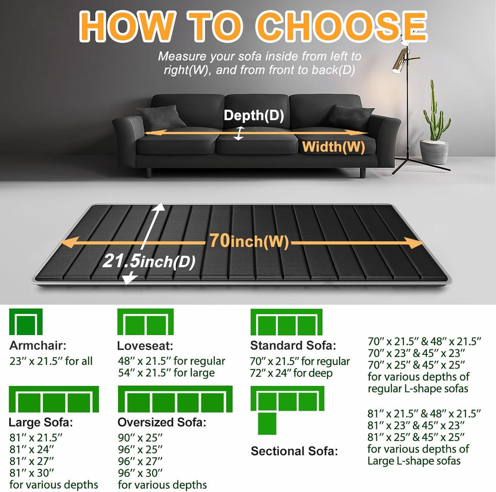 LAVEVE Heavy Duty Couch Cushion Support Board for Sagging Sofa, 21.5''x70'' Extra Thick Solid Wood Under Couch Insert with Anti-Slip Dots, Repair Sagging Spring Sofa and Replace Worn Cushions