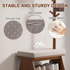 Coat Rack with Shoe Storage,Shoe Rack whit 8 Hook for Offices、Bedroom、Living Room,Small Shoe Bench,Walnut