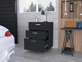 3 Drawers Storage Cabinet with Casters Lions Office, Black Wengue Finish