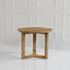TUP THE URBAN PORT Nina 18.5" Round Handcrafted Side End Table | Natural Brown Mango Wood