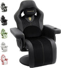 Dowinx Gaming Recliner Chair No Wheels with Footrest Shtasu Massage Lumbar | Racing Style Ergonomic High Back Recliner Heavy Duty, Wider Backrest Thick Cushion for Home Long Gaming Session BlackYellow