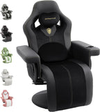 Dowinx Gaming Recliner Chair No Wheels with Footrest Shtasu Massage Lumbar | Racing Style Ergonomic High Back Recliner Heavy Duty, Wider Backrest Thick Cushion for Home Long Gaming Session BlackYellow