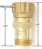 Heavy Duty 25 psi Water Pressure Regulator 3/4 inch Hose Thread Drip Irrigation System Pressure Reducer, Lead-Free Brass (With Regular O-Ring, 2, Count)