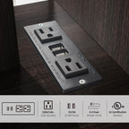 End Table, Side Table, Nightstand, USB Ports and Outlet，3-Tier Storage Shelf, Sofa Table for Small Space, Living Room, Bed Room(Brown)