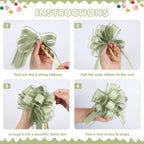 GURVOCY 6 PCS Sage Green Large Pull Bows for Gift Wrapping, Big Christmas Gift Bows for Presents, 6 Inch Ribbon Bow for Wedding Car Gift Baskets