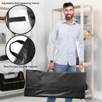 Table Leaf Storage Bag Padded 2 Pack, Adjustable Closure, 51x 28in | Heavy Duty Dining Table Leaf Bag, Extra Thick Flannel Backing Table Leaf Covers for Storage, Water-Resistant, 51x 28in, Black