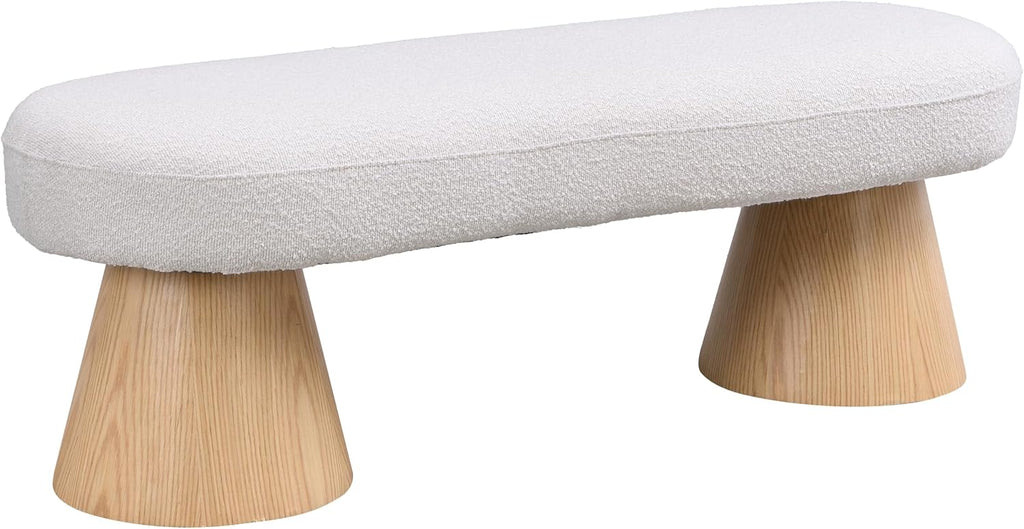 LUMISOL Upholstered End of Bed Bench, Dining Bench for Dining Room, Modern Stool Ottoman for Bedroom, Living Room, Dining Room, Entryway, Beige