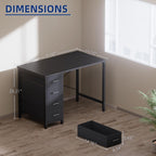 Pamray 32 Inch Computer Desk with 4 Drawers Small Office Desk for Home Bedroom Study Writing Modern Computer Table Pink