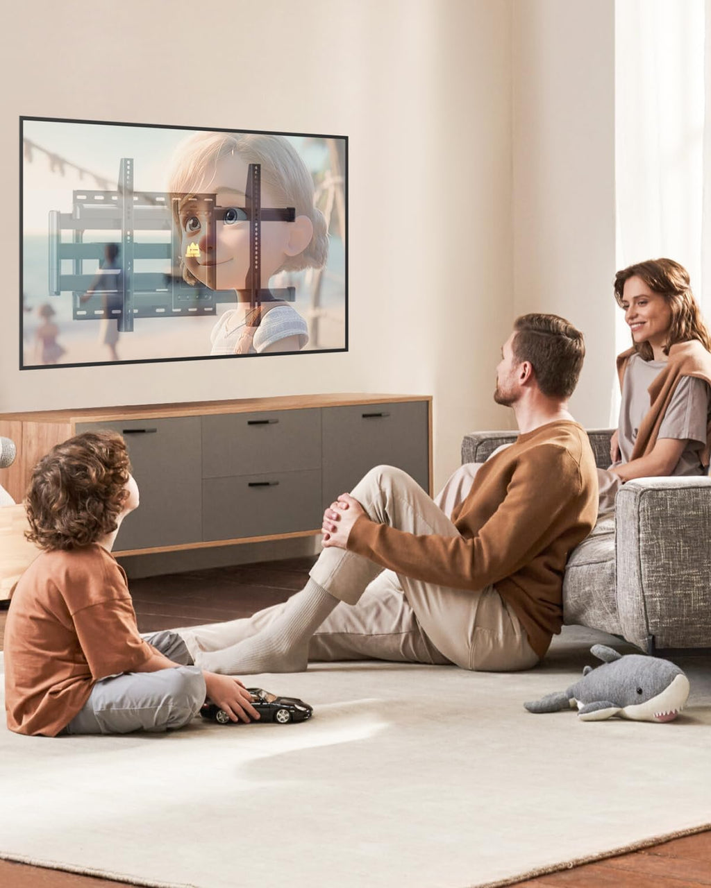 FORGING MOUNT Corner TV Wall Mount for Most 37-75 Inch TVs up to 99lbs | Full Motion TV Wall Mount with 30" Long Extension Arm, Swivel Tilt, Max VESA 600x400mm