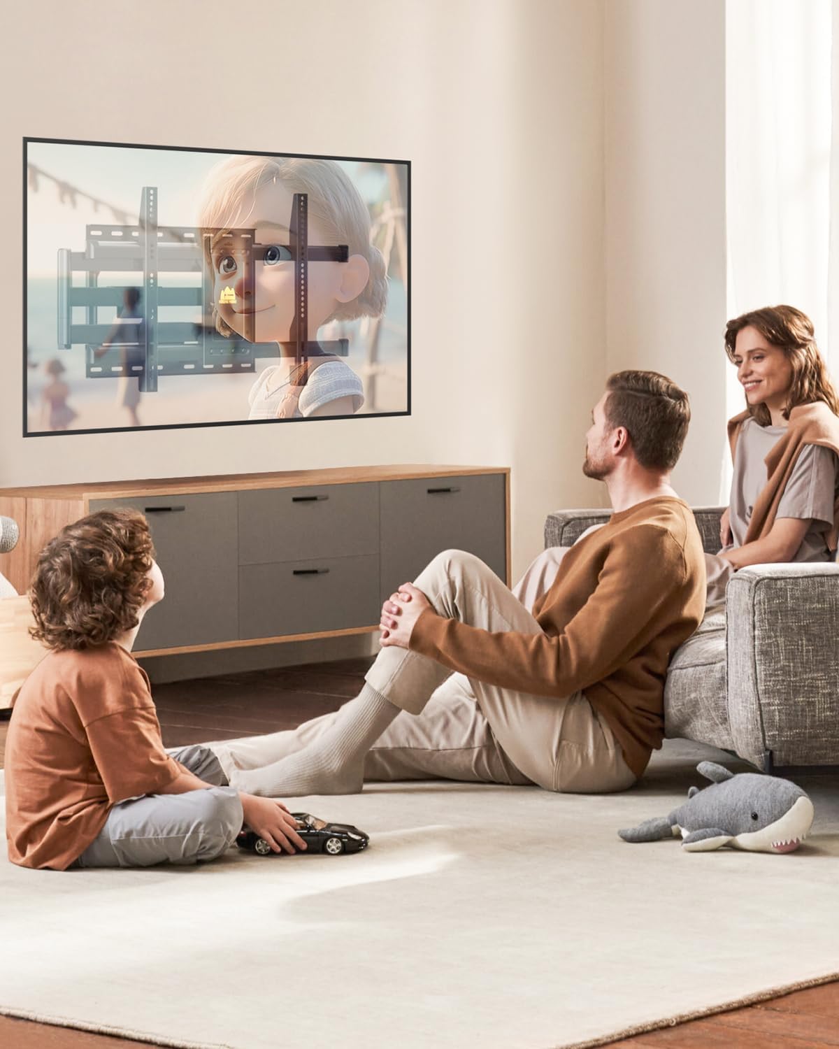 FORGING MOUNT Corner TV Wall Mount for Most 37-75 Inch TVs up to 99lbs | Full Motion TV Wall Mount with 30" Long Extension Arm, Swivel Tilt, Max VESA 600x400mm
