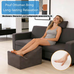 Version that Modern Pouf Ottoman,Relax Stool,Floor Poufs for Couch | Foot Rest for Under Desk at Work.With Washable Cover.For Living Room,Bedroom,Patio,Perfect to Rest Your Feet (Dark Grey)