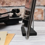 KAZAKA Tabletop Vinyl Record Holder - Display Now Playing, Holds Any Size Record - Doubles, Triple Gatefolds, Box-Sets (Black)
