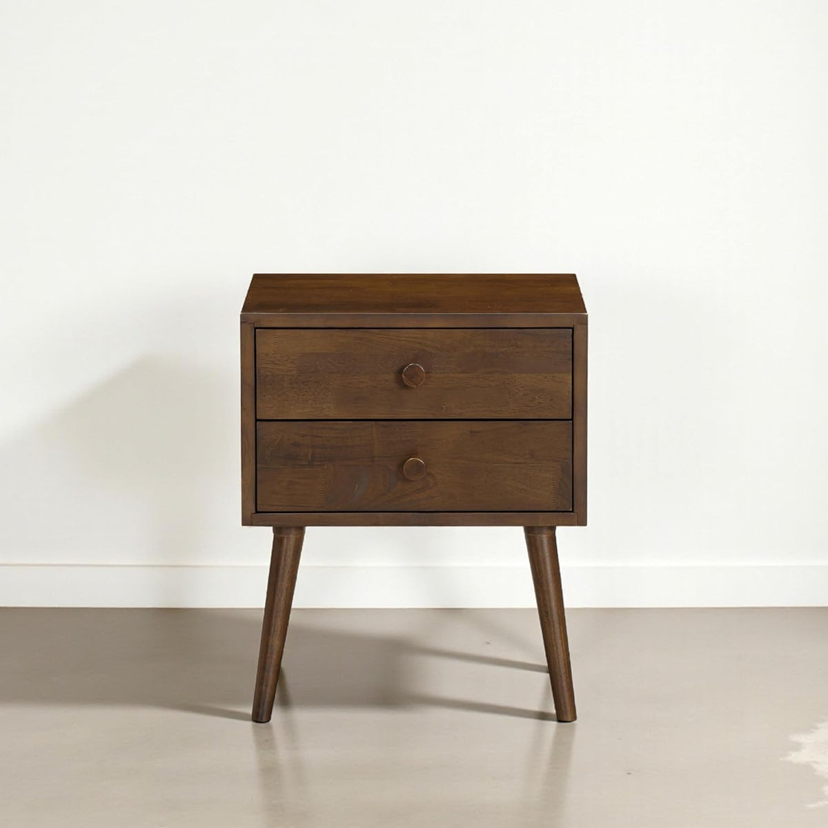 NTC Lux Nightstand with 2 Drawers, Featuring Adaptable Design, 150 lbs Load Capacity, Water-Resistant, Elevate Your Space, Easy Assembly - Dark Walnut