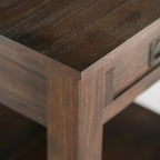 SIMPLIHOME Monroe Solid Acacia 22 inch Wide Square Rustic End Tables in Distressed Charcoal Brown for the Living Room and Bedroom (Set of 2)
