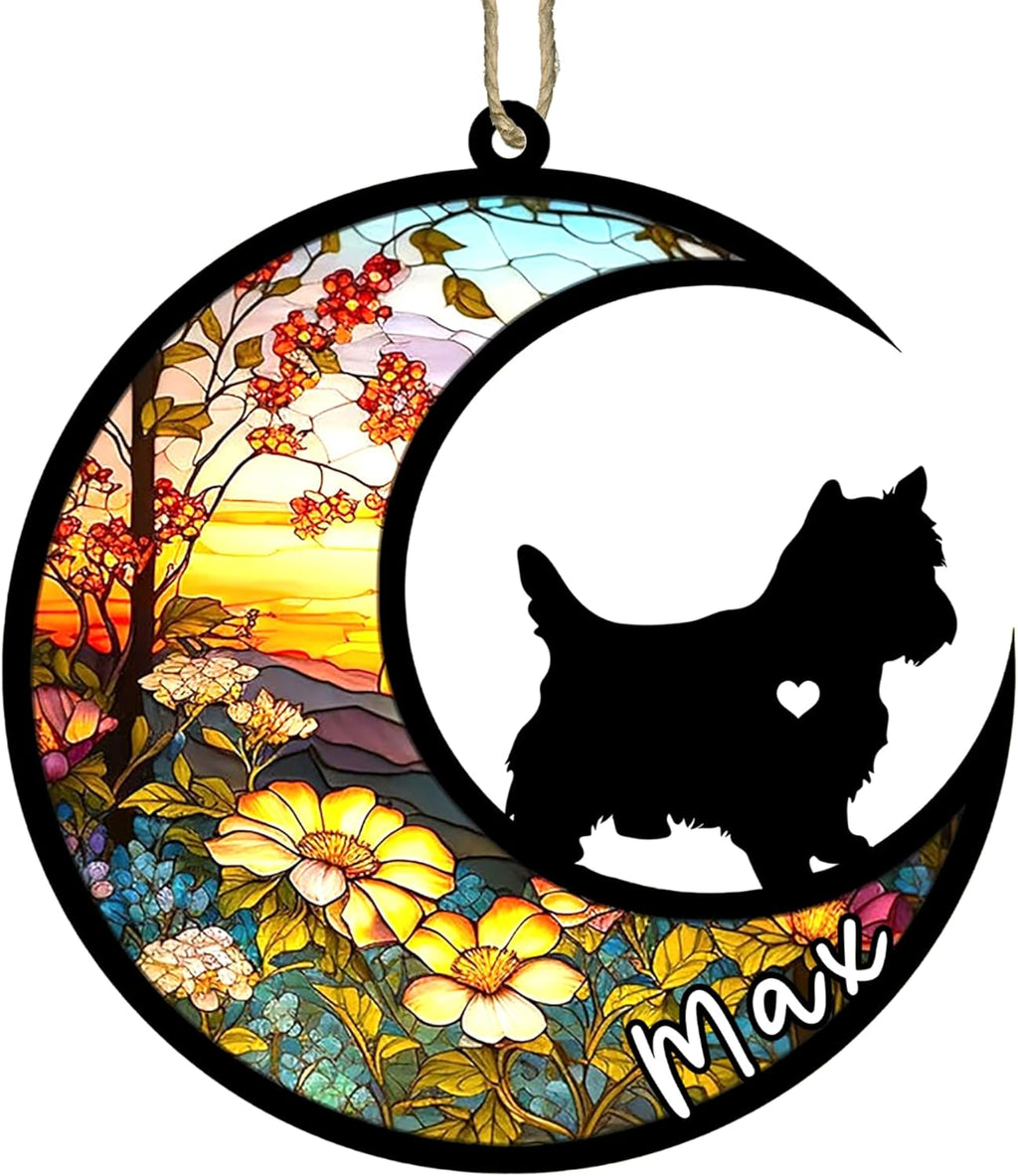 Personalized Dog Memorial, Custom Name Westie Dog Christmas Ornament with Name, Custom Breeds, Pet Loss Light Catcher, Gifts for Lovers Loss of Pet Sympathy on Mothers Day Christmas