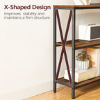 MAHANCRIS 55" Sofa Table, Industrial Console Table, 3-Tier Narrow Sofa Table with Storage Shelves, Foyer Table for Entryway, Hallway, Kitchen, Living Room and Bedroom, Rustic Brown CTHR80401