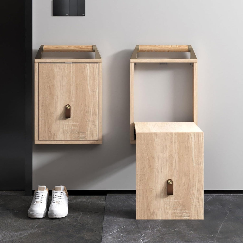 Hidden Shoe Bench, Shoe Bench Rack for Entryway, Folding Chair Wall-Mounted Invisible Shoe-Changing Stool, Fold Down and Up Shoe Bench On The Wall(D1)