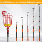 26FT Reach Fruit Picker Pole, Telescopic Picking Pole with Gentle Grip Claw & Collapsible Basket, Adjustable Apple Picker Pole Tool for Avocado Orange Lemon Pear Mango