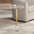 Studio 55D Callie 14" Wide Gold and Clear Acrylic Round Side Table