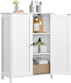 Yaheetech Small Bathroom Storage Cabinet for Towels with 2 Doors, White