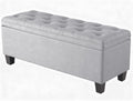 DUMOS Storage Ottoman Bench, Foot Rest with Legs, 16 x 40 x 18 Inches, End of Bed Bench, Storage Chest for Living Room,Bedroom, Entryway, Home Decor, Light Gray