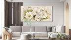 yearainn Abstract Flowers Canvas Wall Art - Beige Flower Pictures Blooming Floral Painting Wall Decor Minimalist Peony Printing Artwork for Living Room Bedroom Home Office Decorations 20" x 40"