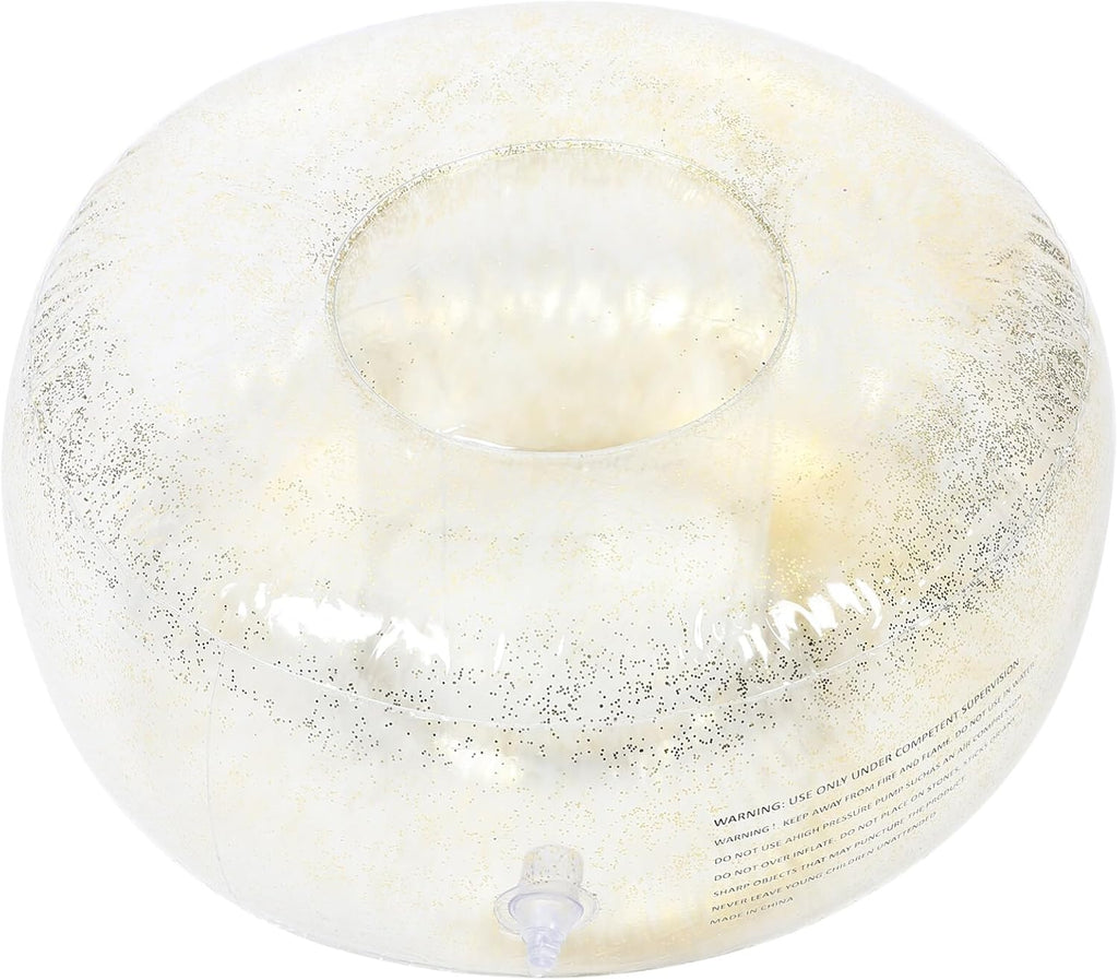 Luxshiny Inflatable Outdoor Indoor Pouf Patio Footrest Stool, Lightweight Round Footstool for Patio Garden, Camping, Bedroom, Living Room