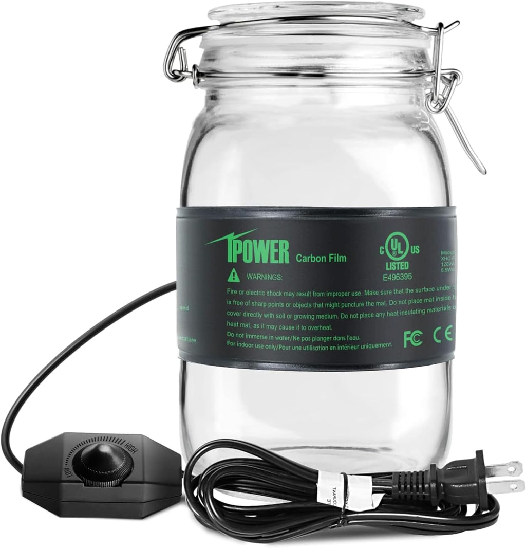 iPower 3" x 20" Seeding Heat Mat with Temperature Adjustable Knob and Thermometer, Durable Warm Hydroponic Plant Germination Starting Pad