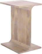 SAFAVIEH Home Collection - Wilfredo White Washed Solid Wood Accent Table, Scandinavian C-Shape Side Table, Fully Assembled (ACC3261A)