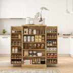 White Adjustable Shelves Food Pantry Cabinet, Small Kitchen Storage Cabinet with Doors & Multi-Tier Shelves, for Living Room Dining Room Entryway Garage, 23.6x11.8x40.9 Inches