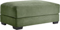 mikibama Corduroy Upholstered Ottoman Bench for Living Room,46" x 33" Sofa Ottomans,Modern Sofa Stool,Serves as Extra Seating Bench in Bedroom,Entryway (Green, Ottoman)