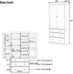 Merax 77” Pantry Cabinet, Kitchen Pantry Storage Cabinet with Drawers, Doors and Adjustable Shelves,Freestanding Buffet Cupboards Sideboard for Living Room and Dinning Room, White