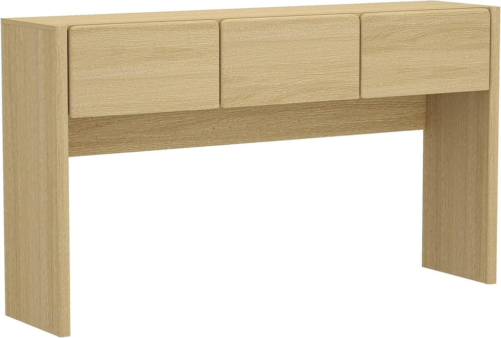 Manhattan Comfort Linda Modern Console Table with 3 Storage Drawers – 60" Narrow Entryway Stand for Living Room, Hallway, or Dining Room – Wood Grain Accent Furniture, Natural Oak
