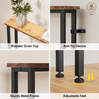 Keelian 90" Narrow Sofa Table - 2 Power Outlets & 4 USB Ports | Metal Frame, Perfect for Hallway, Office, and Behind Couch Table - Easy Assembly, 4.9" Extension Cord Included