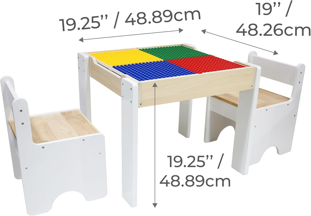 Teamson Kids - Wooden Multiactivity Table with Removable Tabletop for Storage | Reversible Tabletop, Storage Space