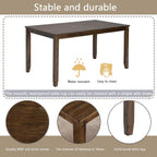 Harper & Bright Designs 6-Piece Dining Table Set with 4 Chairs and Bench, Modern Wood Kitchen Table Set for Dining Room, Breakfast Nook or Small Spaces, Walnut