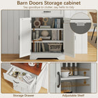 Vabches 68" Farmhouse Storage Cabinet with LED Light & Charging Station, Tall Kitchen Pantry Storage Cabinet with Storage Drawers, Coffee Bar with Hutch for Home Dining Living Room, Rustic White