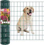 Green PVC Coated Welded Wire Fence 24 Inch x 25 Foot, 2 Inch x 3 Inch 16GA, Garden Border Fencing Roll Vinyl Coating Metal Wire Mesh for Yard Vegetable Plant Protection Poultry Netting