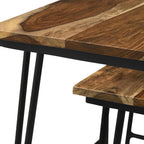 Natural and Black 3 Nesting Table with Hairpin Legs