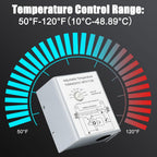 Criditpid 10 Inch Shutter Exhaust Fan, 820 CFM Attic Fan, Wall Mounted Vent Fan with Speed Controller and Thermostat for Greenhouse, Garage, Warehouse, Shed, Basement, Chicken Coop Ventilation.
