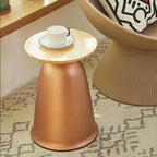 Home Office Furniture Round End Table,Accent Ideal for Any Room, Sofa Couch Side Living, Bed Tables Nightstand Bedroom, with Wood Tabletop and Metal Structure for Home Decor