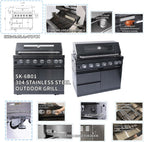 82 Inch 304 Stainless Steel Outdoor Integrated BBQ Kitchen Station (Black) | All-in-one 12-zone outdoor cooking station with 72000 BTU grill, built-in fridge & sink, rolling base for patio backyard
