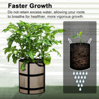 10 Gallon Potato Grow Bags with Viewing Window, 300G Nonwoven Garden Planting Pots, Heavy-Duty Surround Handles for Gardening Supplies (6Pack Grow Bags)