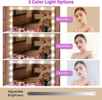 CollaredEagle 45" Large White Vanity Desk with Vibrant RGB Lighting. | 11 Hollywood Style Bulbs, 11 Drawers, Power Outlet, Hair Dryer Holder, Cushioned Stool, Tempered Glass