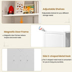 Kitchen Pantry Cabinet, 72" Tall White Metal Storage Cabinet, Kitchen Storage with 2 Doors and 5 Adjustable Shelves, Freestanding Cupboard for Living, Dining Room and Bathroom,Assemble Required
